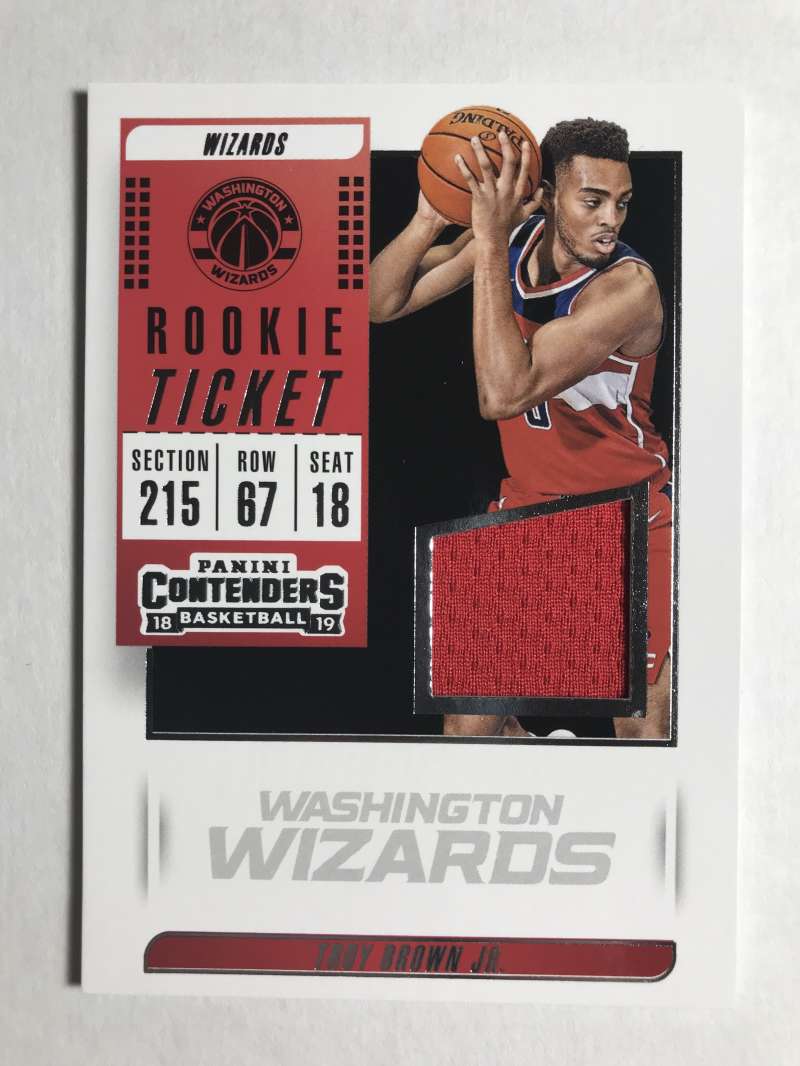 2018-19 Panini Contenders Rookie Ticket Swatches Basketball Troy Brown Jr. Jersey/Relic Washington Wizards 
