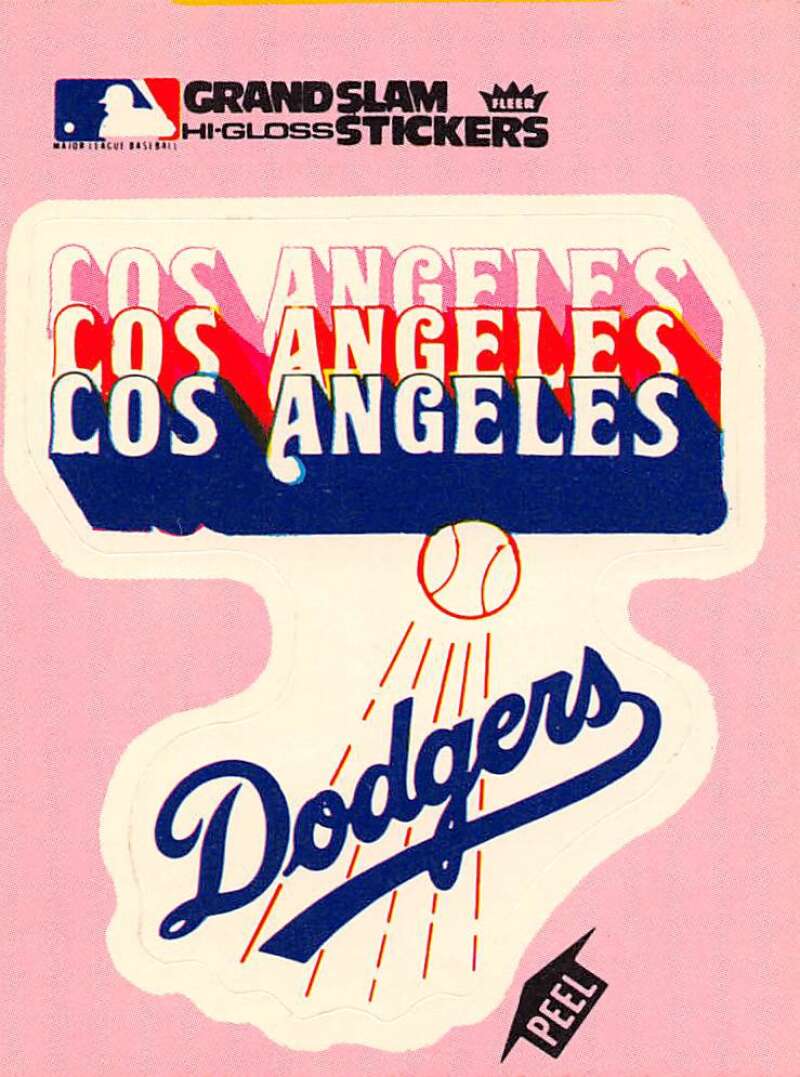 1977 Fleer Grand Slam Hi-Gloss Stickers Baseball #NNO Los Angeles Dodgers Team Pink Los Angeles Dodgers 