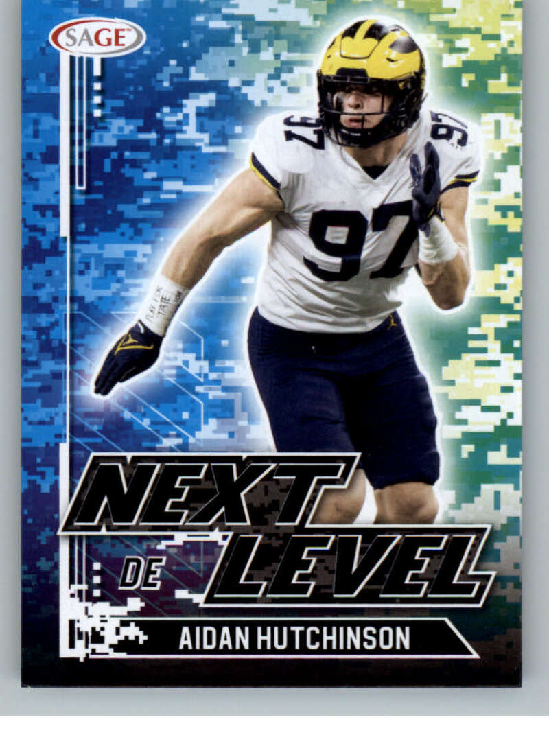 Choose:#90 Aidan Hutchinson Michigan:2022 Sage High Series Draft Football Cards Pick From List (Base or Inserts)