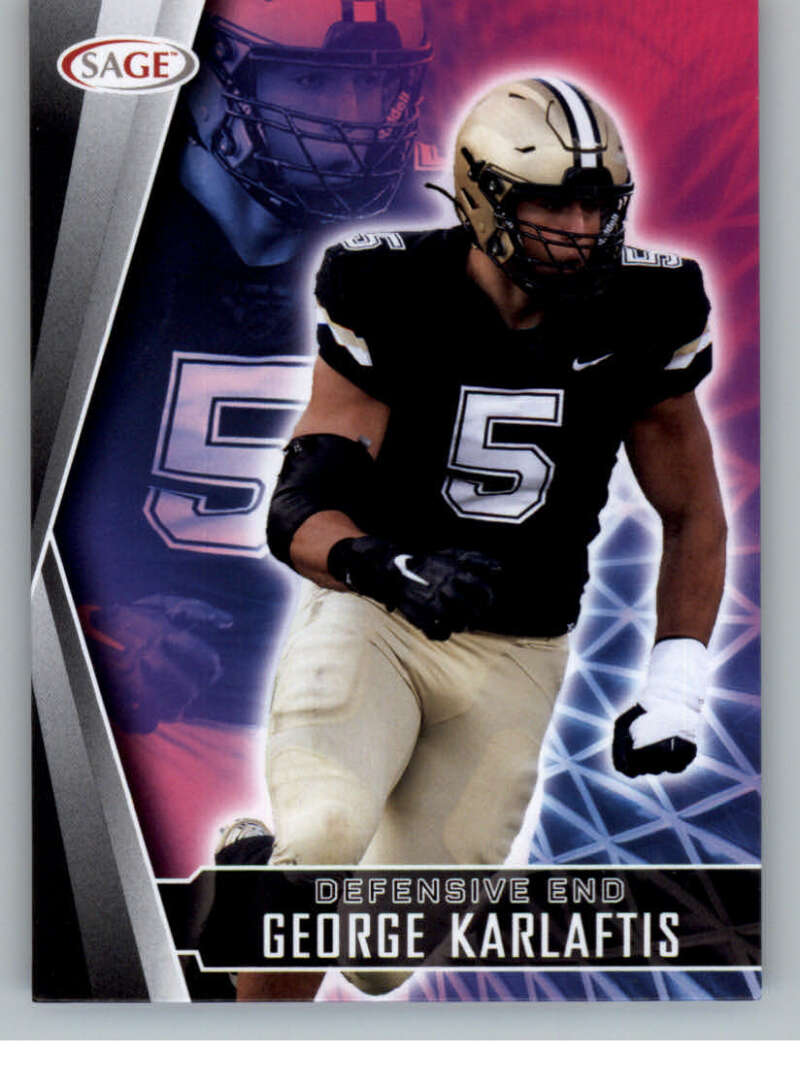 Choose:#155 George Karlaftis Purdue:2022 Sage High Series Draft Football Cards Pick From List (Base or Inserts)