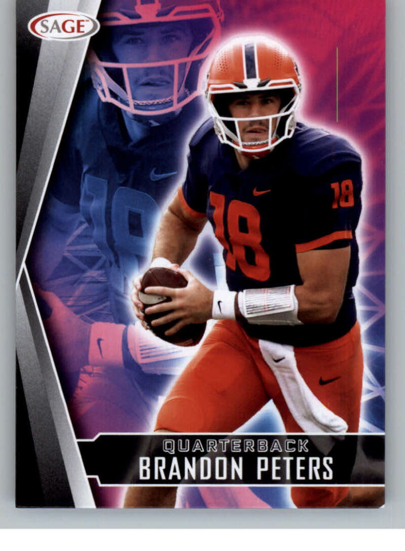 Choose:#186 Brandon Peters Illinois:2022 Sage High Series Draft Football Cards Pick From List (Base or Inserts)